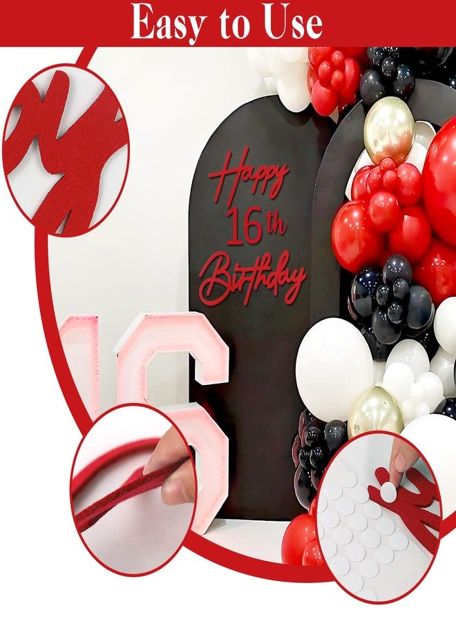 MASTRON Happy Birthday with 0-9 Numbers Sign for Backdrop - Red Felt Custom Age 'Happy Birthday' Decal for Balloon Arch 1st 16th 21st 30th 40th 50th 60th Party Decorations Baby Shower - Image 5